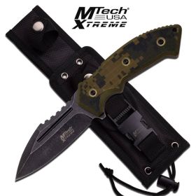 M-Tech Xtreme Scout Master Camo G-10 Fixed Blade Knife - Black Stonewash