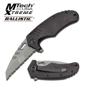 4 Inch Black and Grey Claw Knife Spring Assisted Fully Serrated EDC