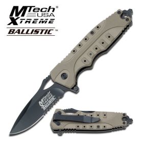 Tactical Assisted Opening Knife With Tan G10 Handle