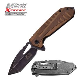 MTech Tactical Spring Assist Folding Knife Desert Tan Tanto EDC