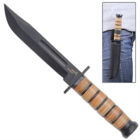 Marines Tactical Steel Survival Knife With Sharpening Stone