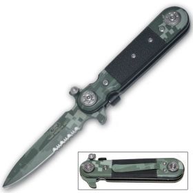 Spear Tip Spring Assisted Opening Pocket Knife - Digital Camo