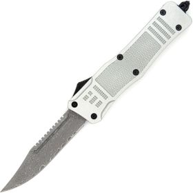 9.5" Damascus Steel Automatic OTF Out the Front Knife