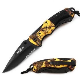 Spring Assist - 'Legal Auto Knife' - Military Fighter - Yellow Camo