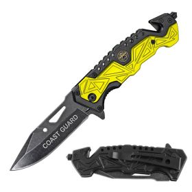 Rescue Spring Assist Coast Guard Folding Knife - Yellow