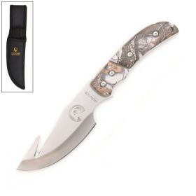 Straight GUTHOOK Survival Full Tang Fixed Blade Hunting Knife Snow Camo