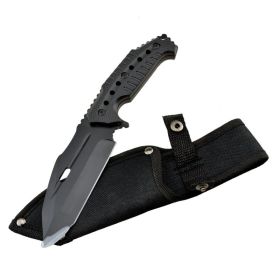 9" Black Tactical Combat Tanto Hunting Knife Military Fixed Blade