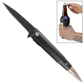 Bottle Opener Rifle Bullet Spring Assisted Folding Pocket Knife