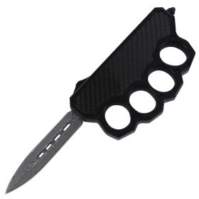 Damascus Steel Automatic Dual Action OTF Knuckle Trench Style Knife