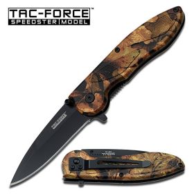 Jungle Camo ABS Handle Assisted Opening Knife 4.5 Inch Closed