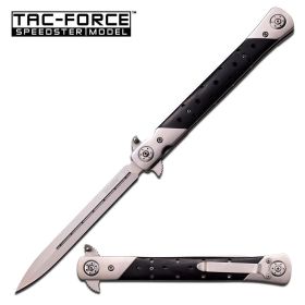 Tac Force Spring Assisted Knife 7 Inches Closed with Black Wood Handle