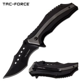 Pocket Knife Spring Assist Black Gray Aluminum Handle