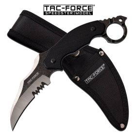 4" Serrated Silver Blade Full Tang Combat Tactical Karambit Knife