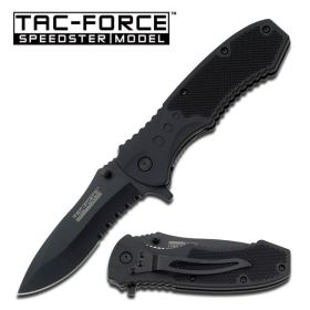 Tac-Force Black Serrated Tactical Hunting Assisted Opening Knife