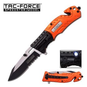 Tac Force 4.5 Inches Orange Black Spring Assisted Opening Knife