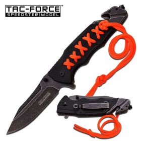 Tac Force Rescue Spring Assist Knife Stonewash Stainless Steel Blade