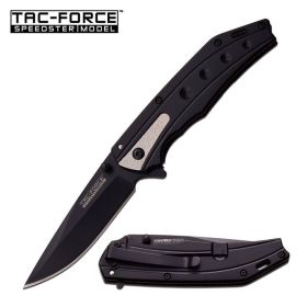 Tac Force 4.5" Closed Tactical Black Spring Assist Knife Slim Blade