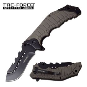 8.25" Grey Tactical Survival Spring Assisted Open Folding Pocket Knife