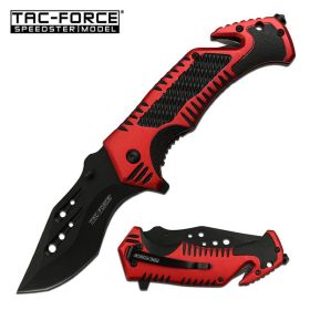 Glass Break Seat belt Cutter Tactical Blade EDC Red Spring Assist Knife
