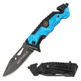 Rescue Spring Assist Air Force Folding Knife - Blue