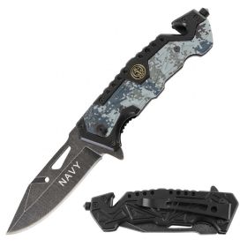 Rescue Spring Assist Navy Folding Knife - Digital Camo